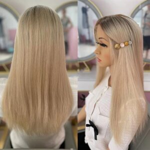 Platinum Blonde 100% Unprocessed Brazilian Virgin Hair Toppers For Women
